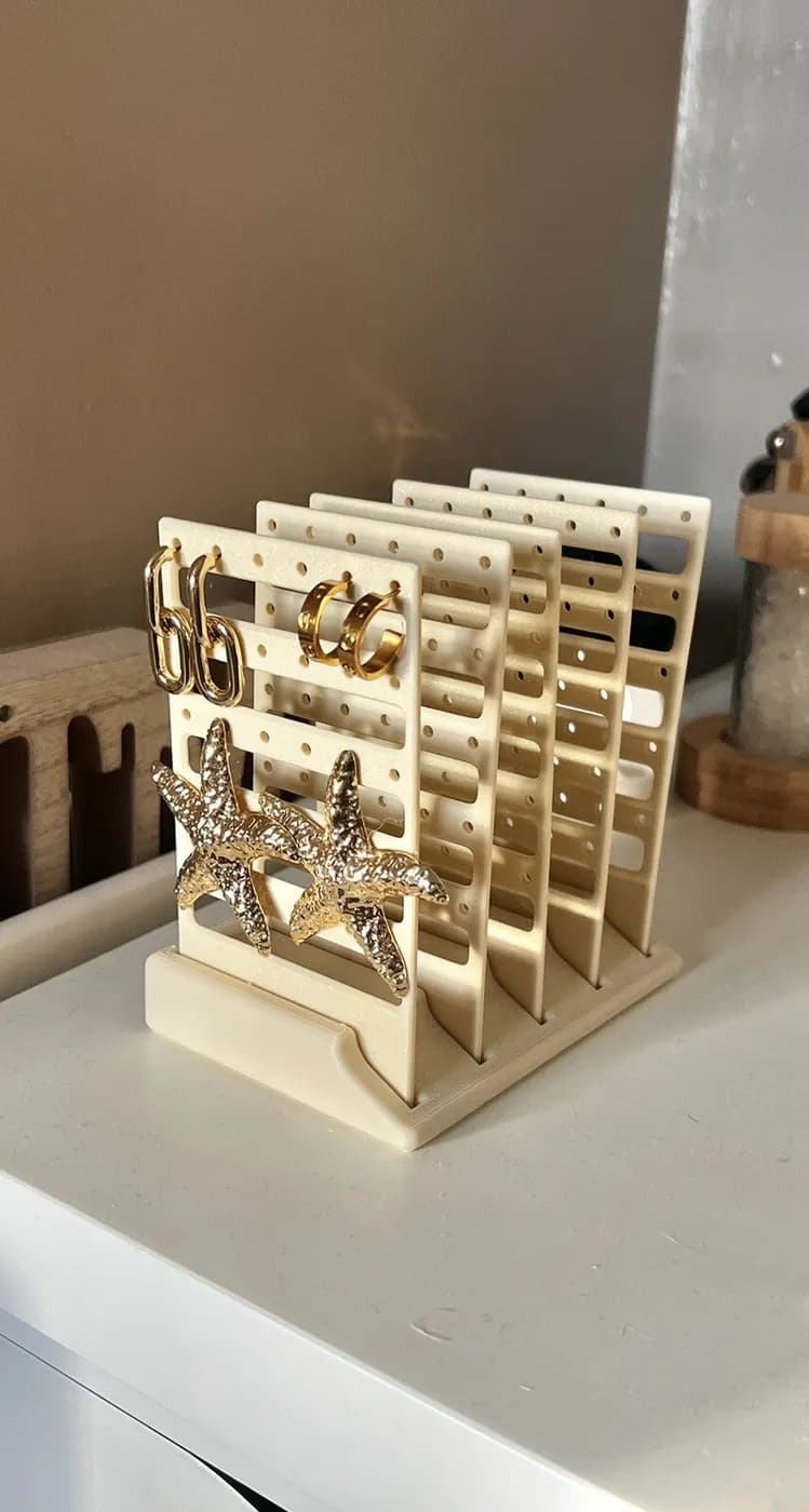 Cream earring display Show Stand Organiser 75 Pairs Any Colour Available, view 2