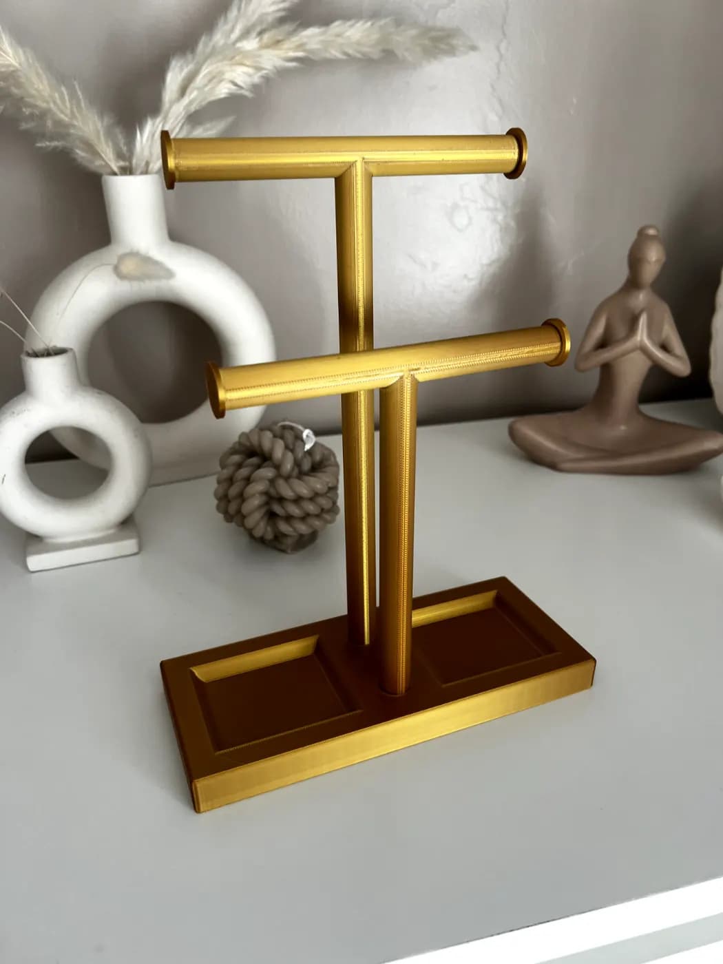 Double T-Bar Jewellery Display Stand Hanging Rack Bracelet Necklace Organiser, view 5