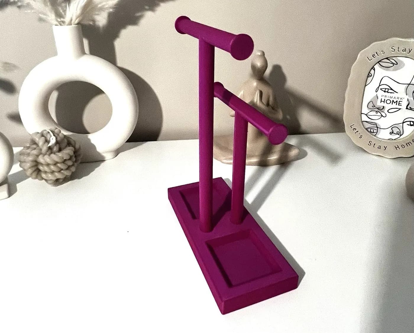 Double T-Bar Jewellery Display Stand Hanging Rack Bracelet Necklace Organiser, view 6