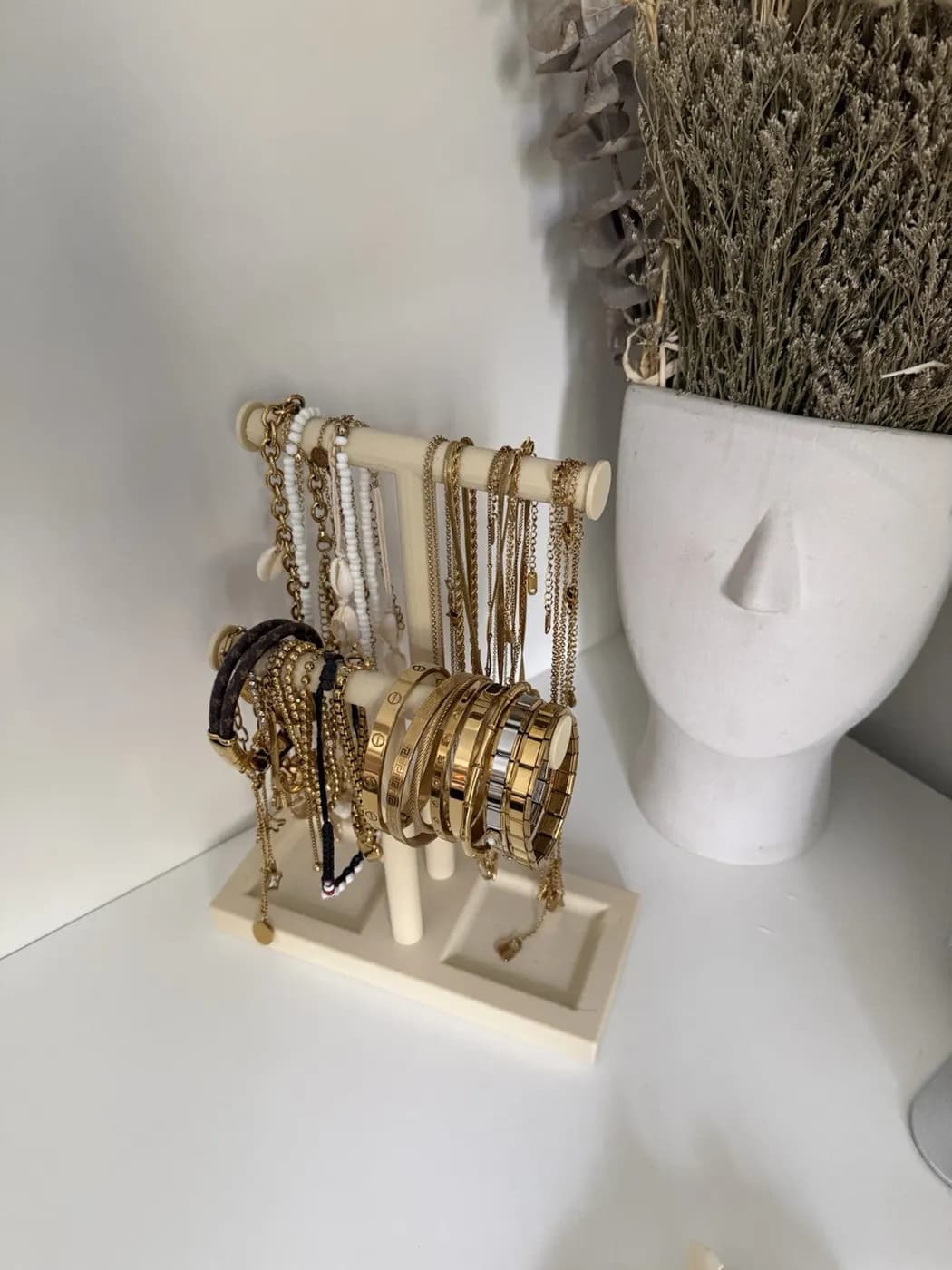 Double T-Bar Jewellery Display Stand Hanging Rack Bracelet Necklace Organiser, view 2