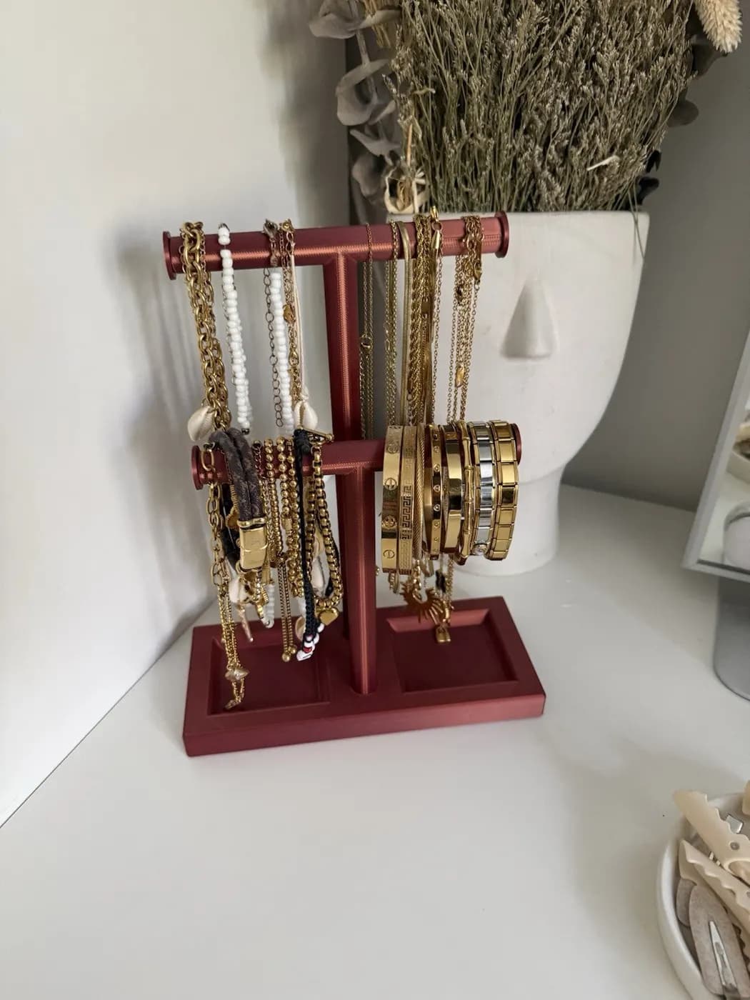 Double T-Bar Jewellery Display Stand Hanging Rack Bracelet Necklace Organiser, view 2