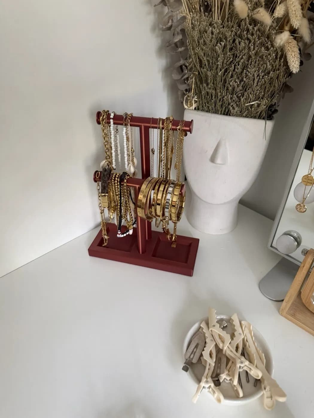 Double T-Bar Jewellery Display Stand Hanging Rack Bracelet Necklace Organiser, view 3