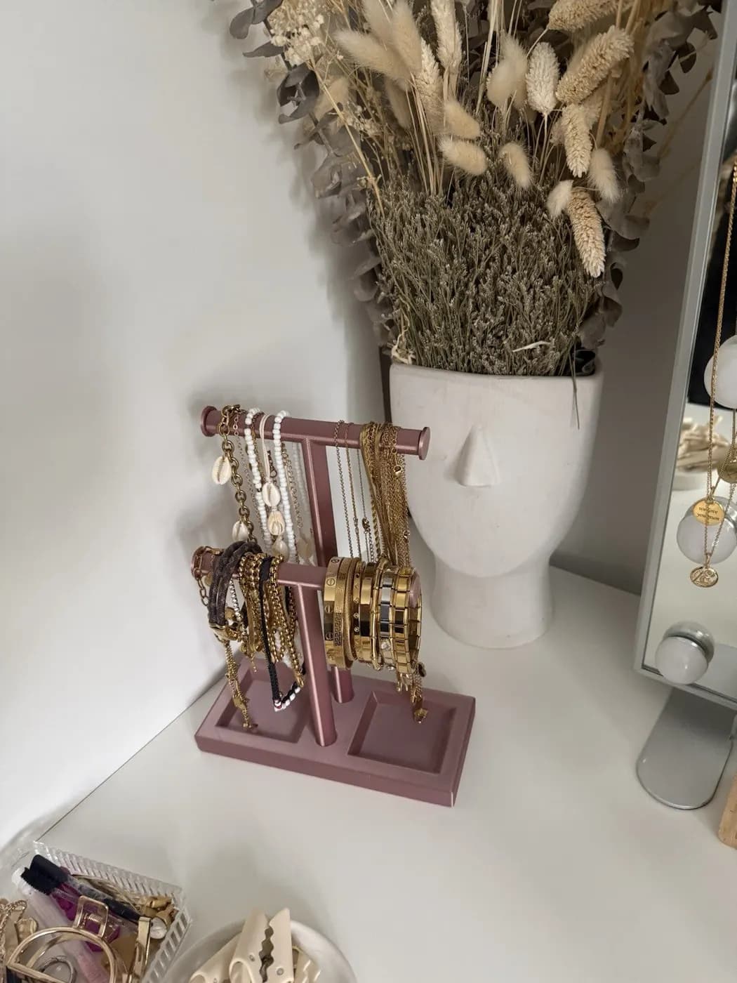 Double T-Bar Jewellery Display Stand Hanging Rack Bracelet Necklace Organiser, view 3