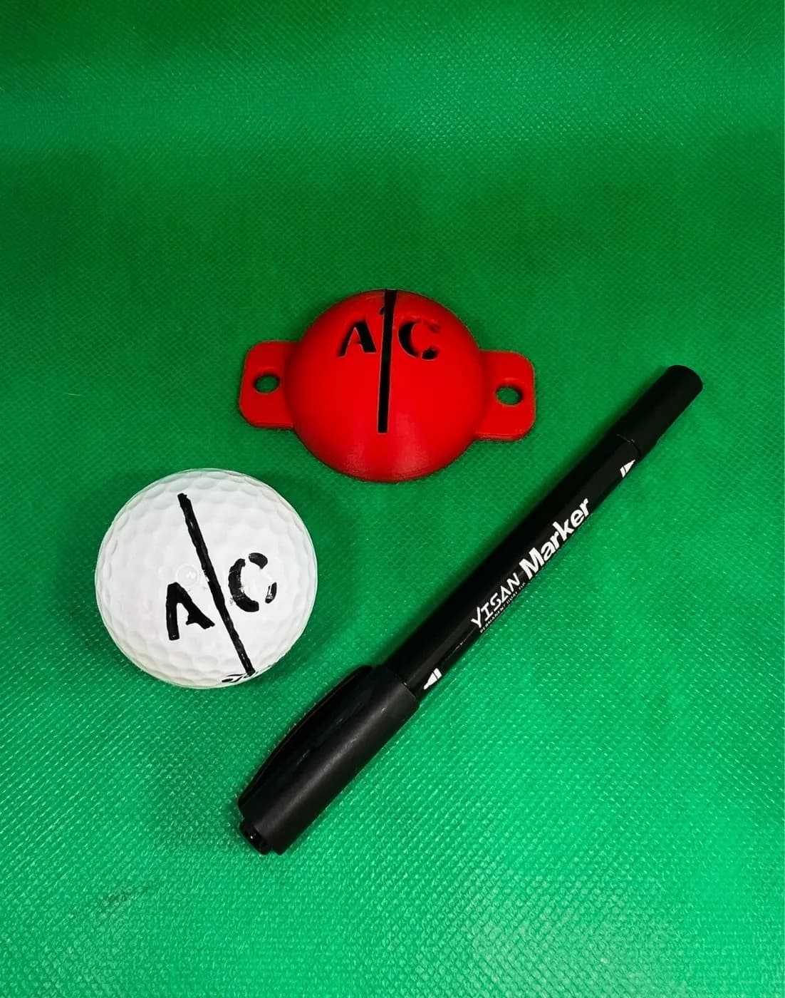 Golf Ball Stencil Line Marker Personalise with your own initials Marker Pen Inc, view 3