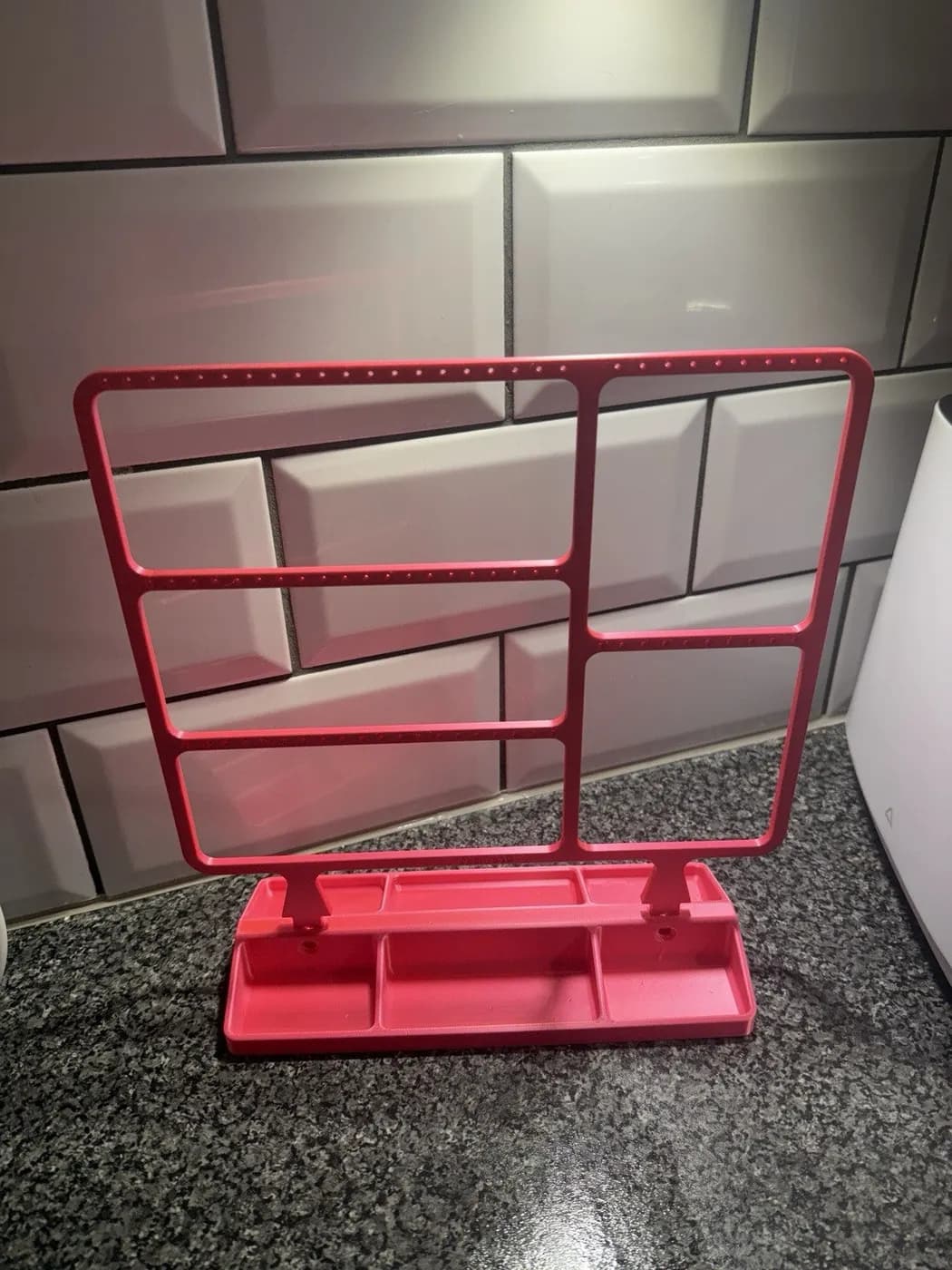 Large Gloss Hot Pink Earring Jewellery display stand organiser storage, view 3