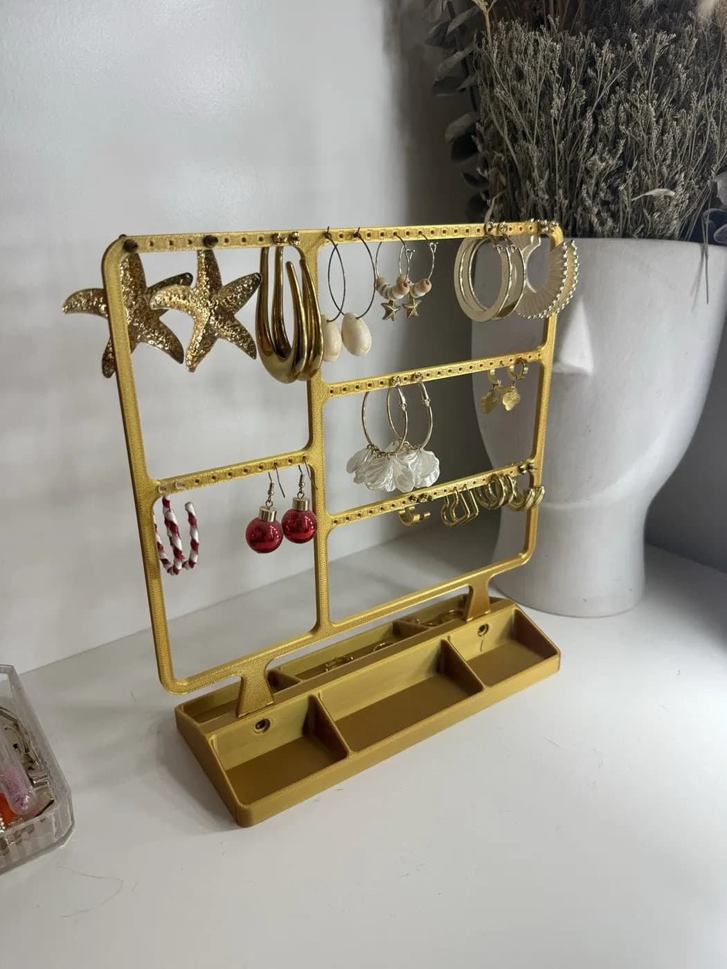 Large Gold Earring Jewellery display stand organiser storage, view 3