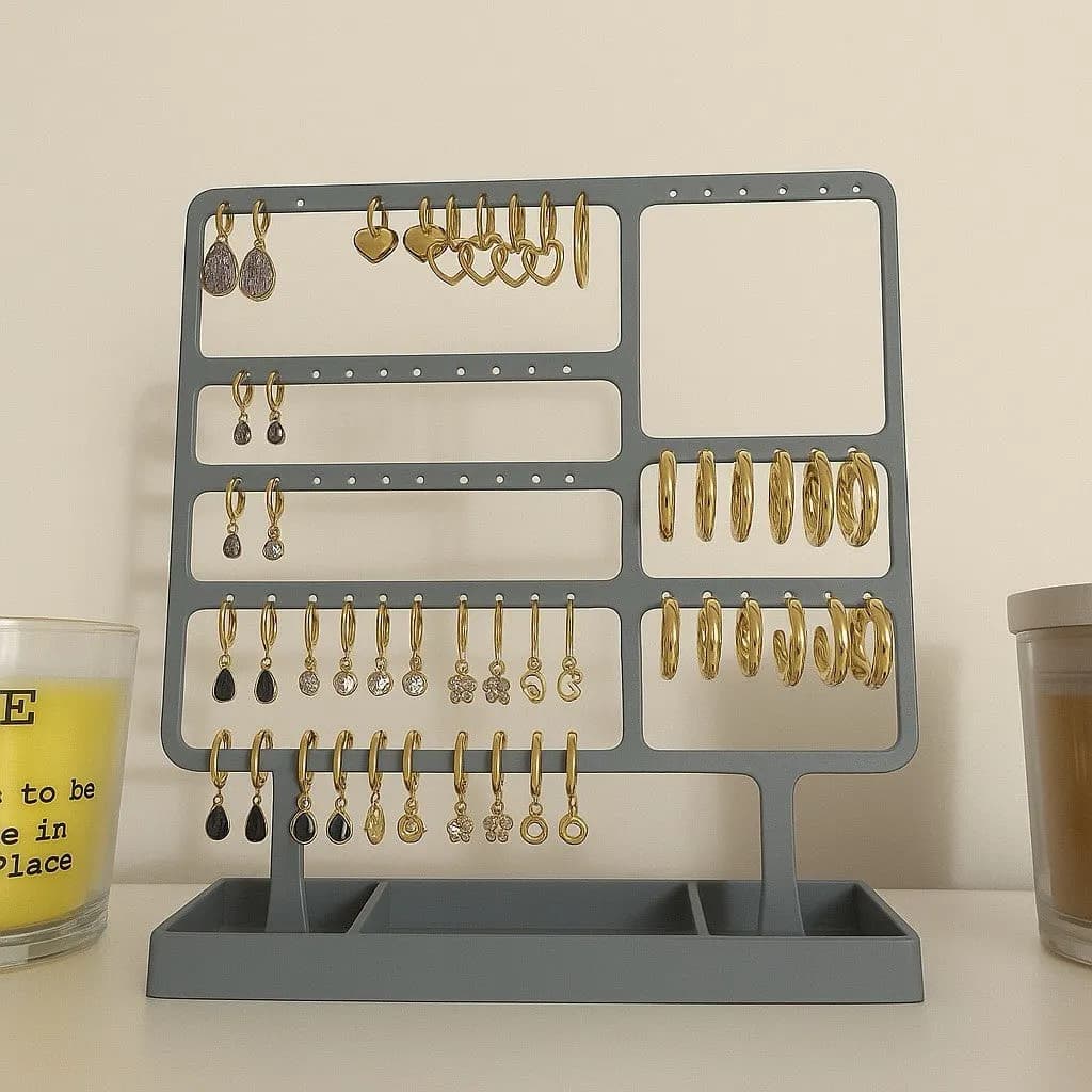 Large Grey Earring Jewellery display stand organiser storage
