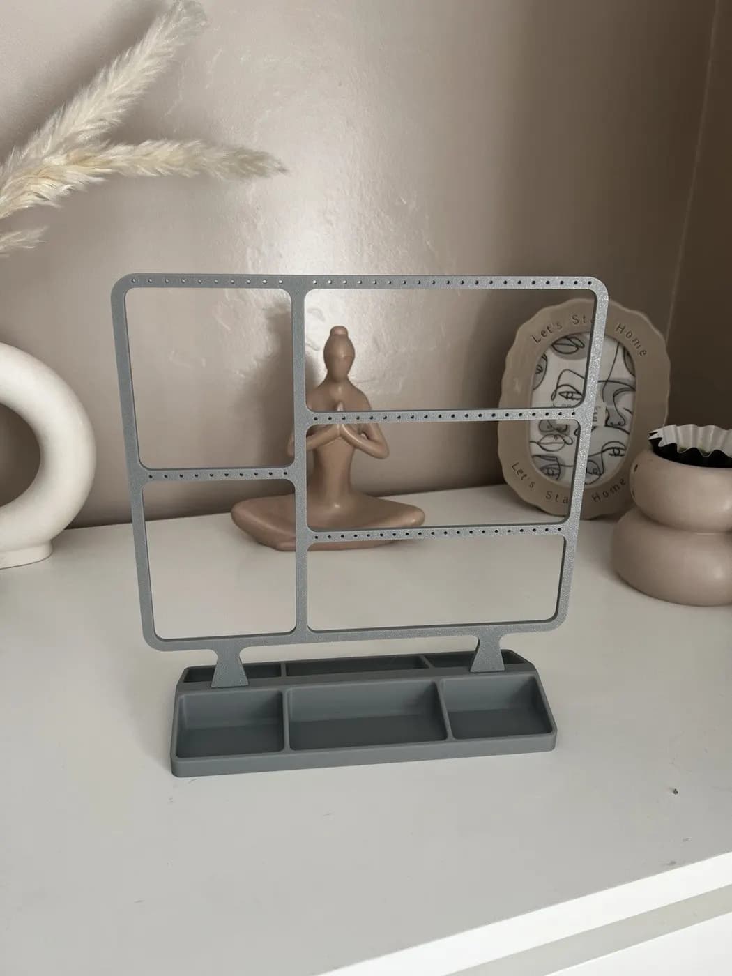 Large Grey Earring Jewellery display stand organiser storage, view 4