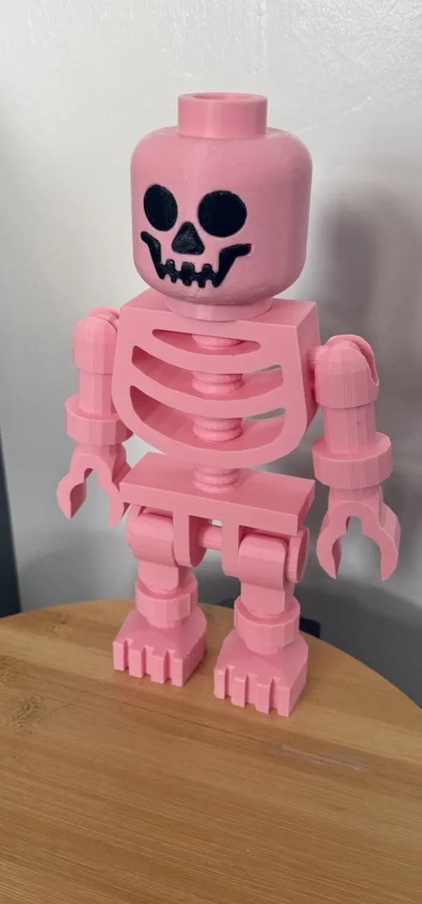 Large LEGO-Inspired Skeleton Figure 10” Tall – Halloween Decor, Display Model, view 5