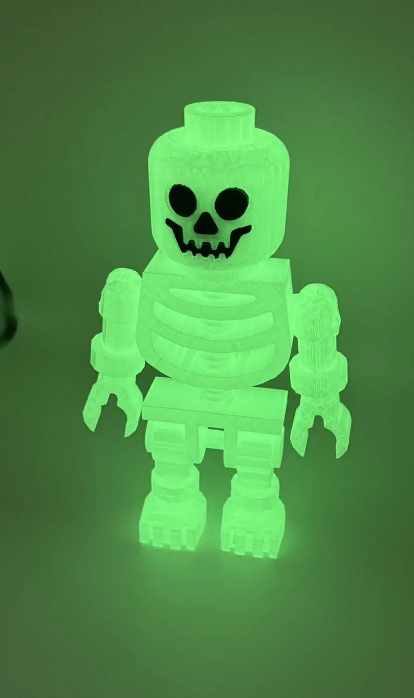 Large LEGO-Inspired Skeleton Glow In The Dark Figure 10” Tall – Halloween Model, view 2
