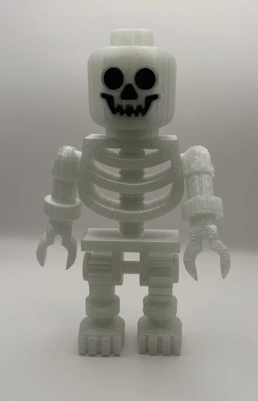Large LEGO-Inspired Skeleton Glow In The Dark Figure 10” Tall – Halloween Model, view 4