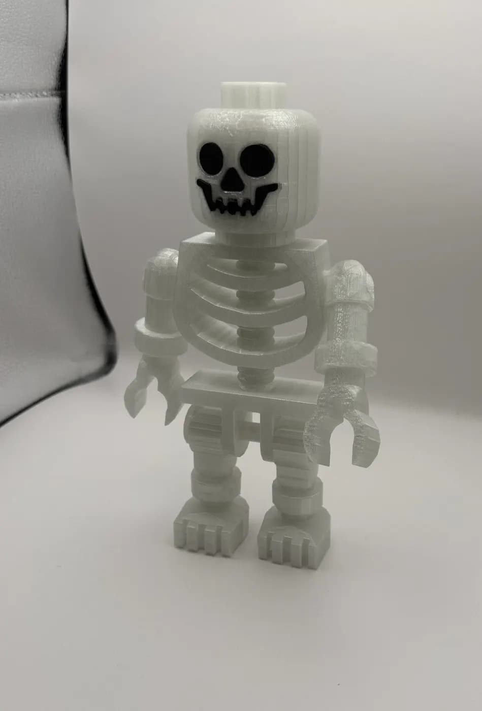 Large LEGO-Inspired Skeleton Glow In The Dark Figure 10” Tall – Halloween Model, view 5