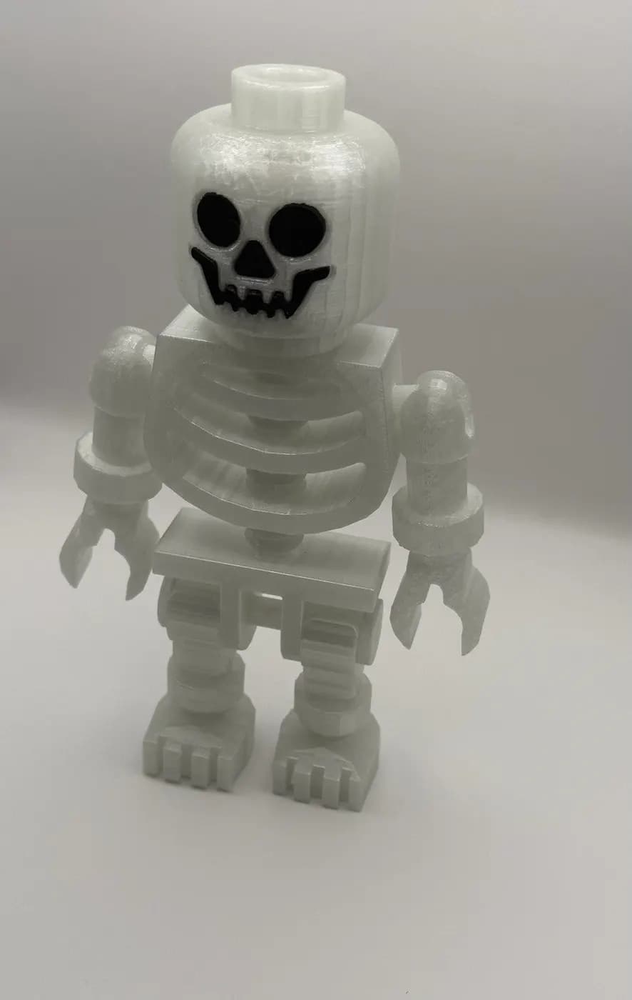 Large LEGO-Inspired Skeleton Glow In The Dark Figure 10” Tall – Halloween Model, view 6