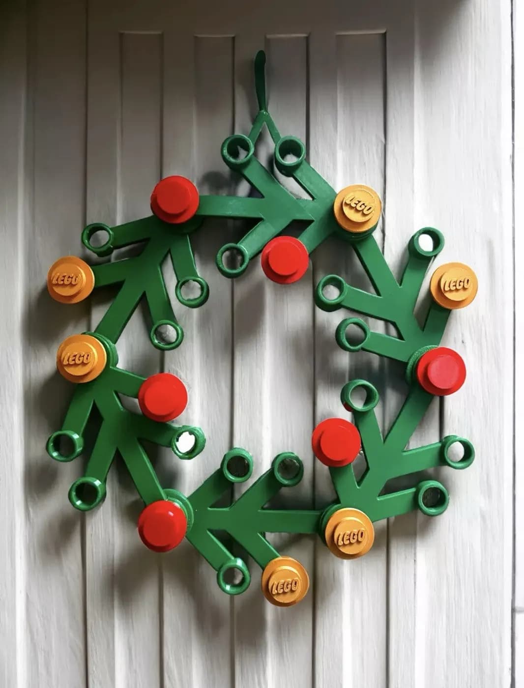 Lego Inspired Front Door Christmas Wreath Decoration Any Colour 17in Diameter, view 2