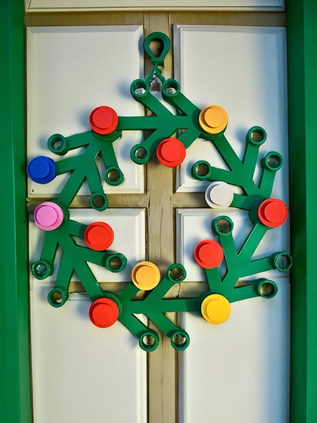 Lego Inspired Front Door Christmas Wreath Decoration Any Colour 17in Diameter, view 3