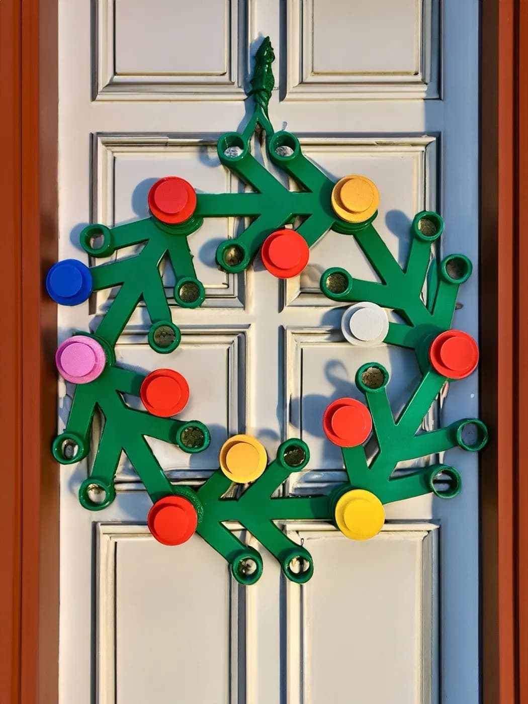 Lego Inspired Front Door Christmas Wreath Decoration Any Colour 17in Diameter, view 4