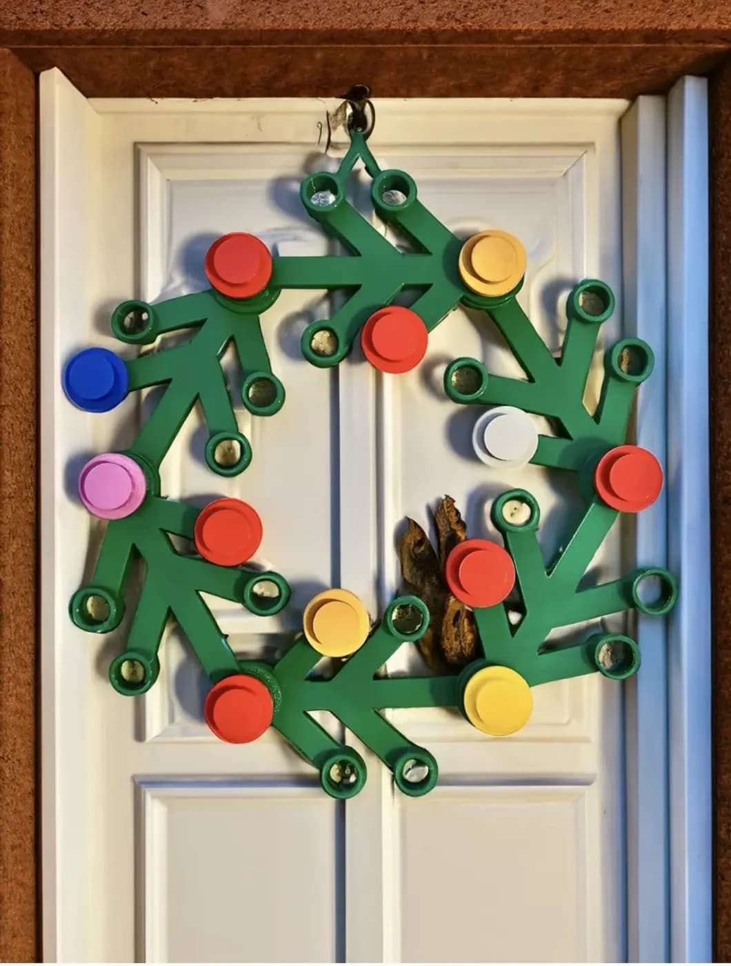 Lego Inspired Front Door Christmas Wreath Decoration Any Colour 17in Diameter, view 5