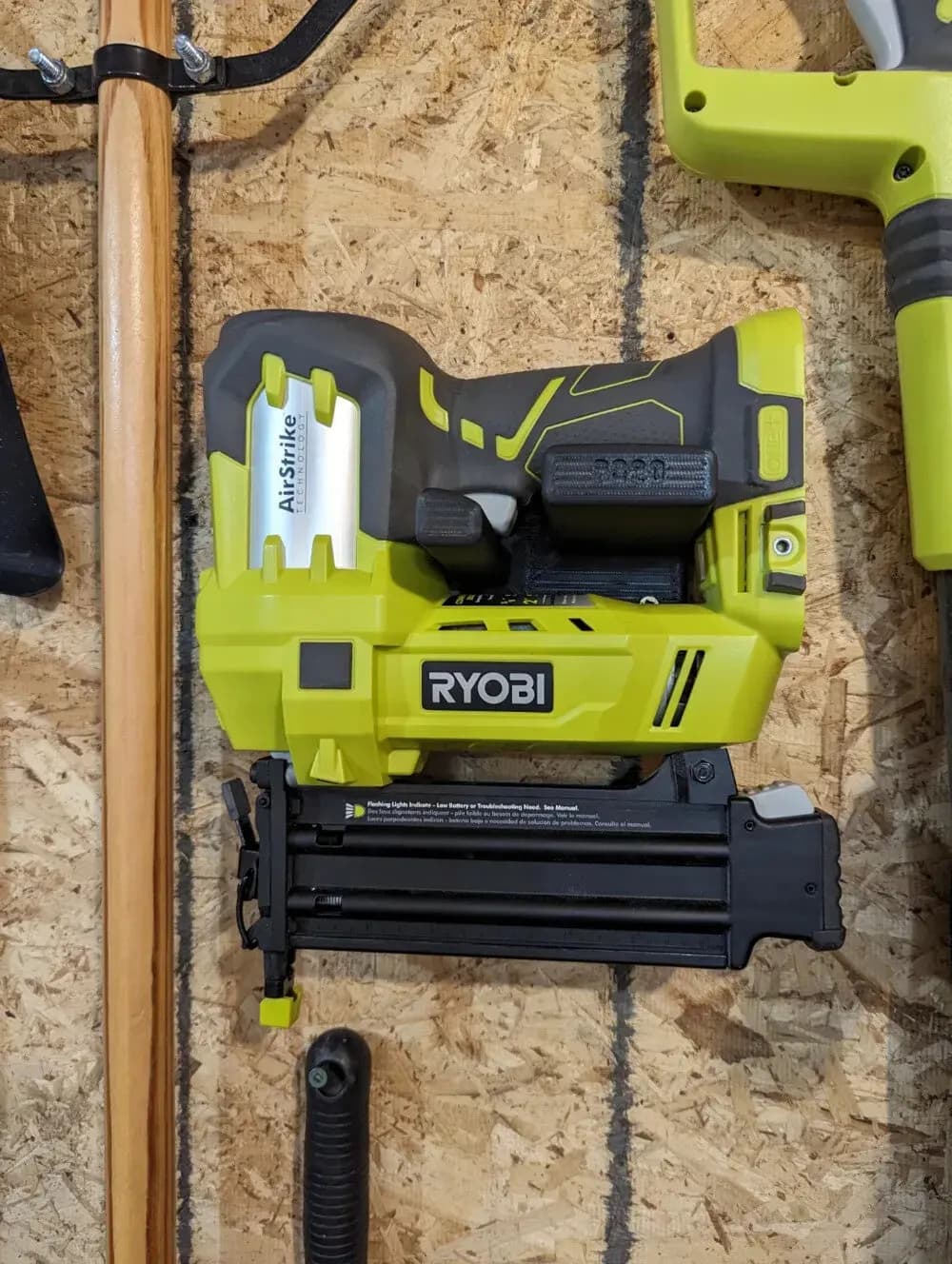 Ryobi 18 gauge Brad nailer nail gun wall mount holder display storage organiser, view 4