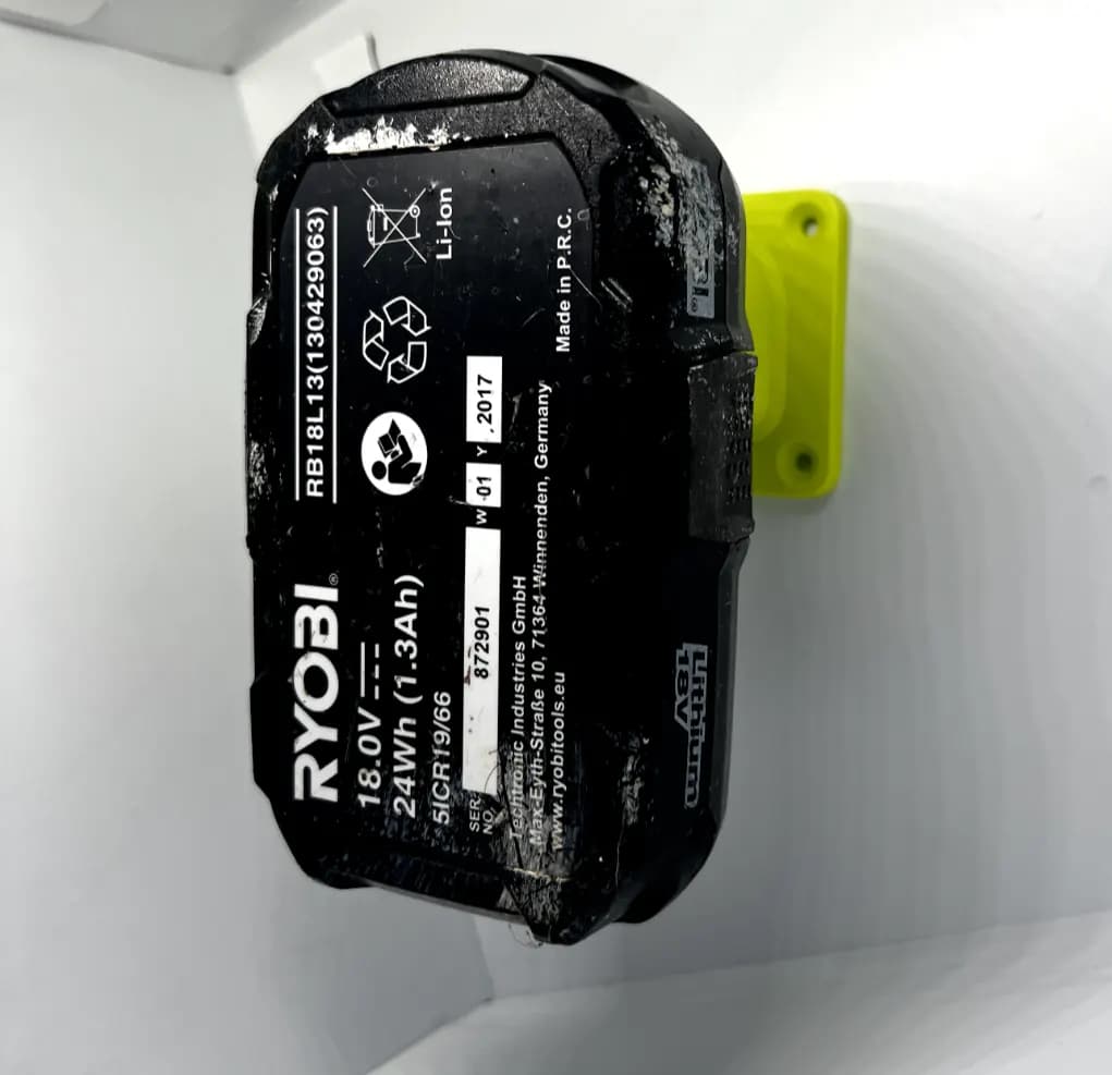 Ryobi One 18v Battery wall mount organiser storage 2 pack green, view 5