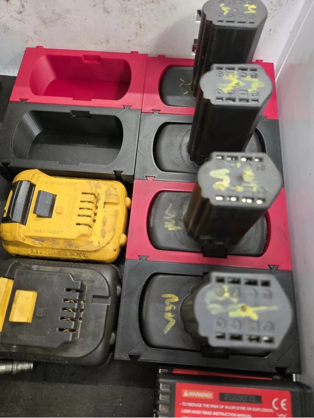 Snap On 14v Battery Holder Wall mount Draw orgainser tidy any colour, view 2