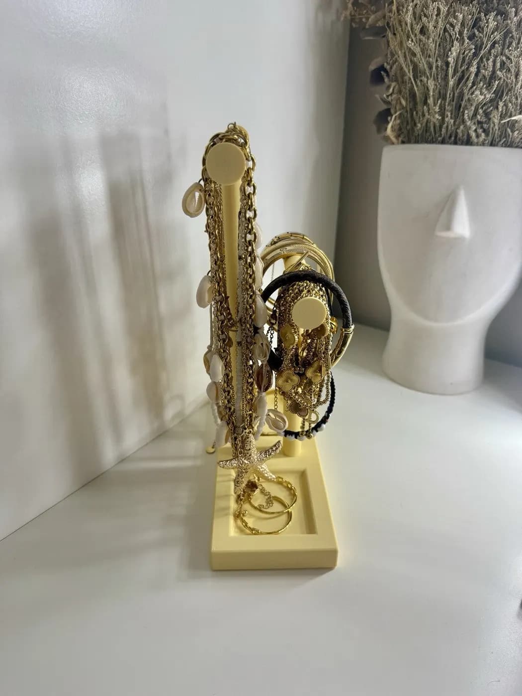 T-Bar Jewellery Display Stand Hanging Rack Bracelet Necklace Organiser Yellow, view 5