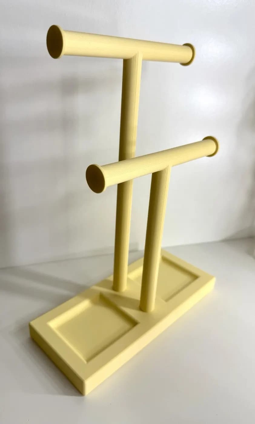T-Bar Jewellery Display Stand Hanging Rack Bracelet Necklace Organiser Yellow, view 6