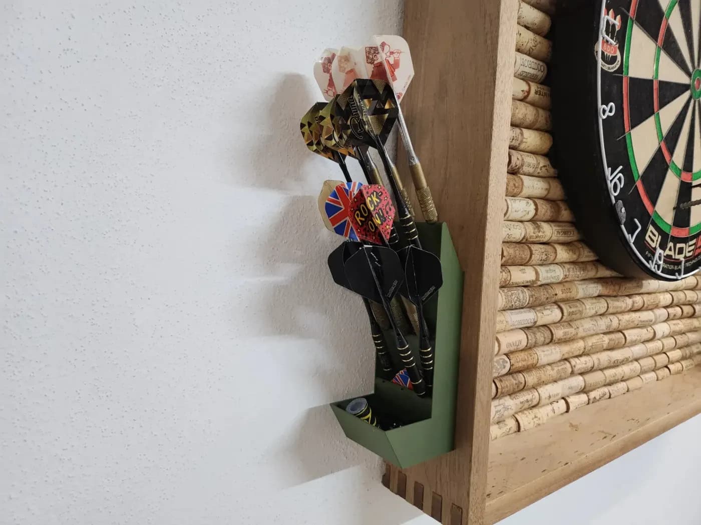 Wall Mounted Darts Holder Display Storage Caddy 12 darts ANY COLOUR uk, view 3