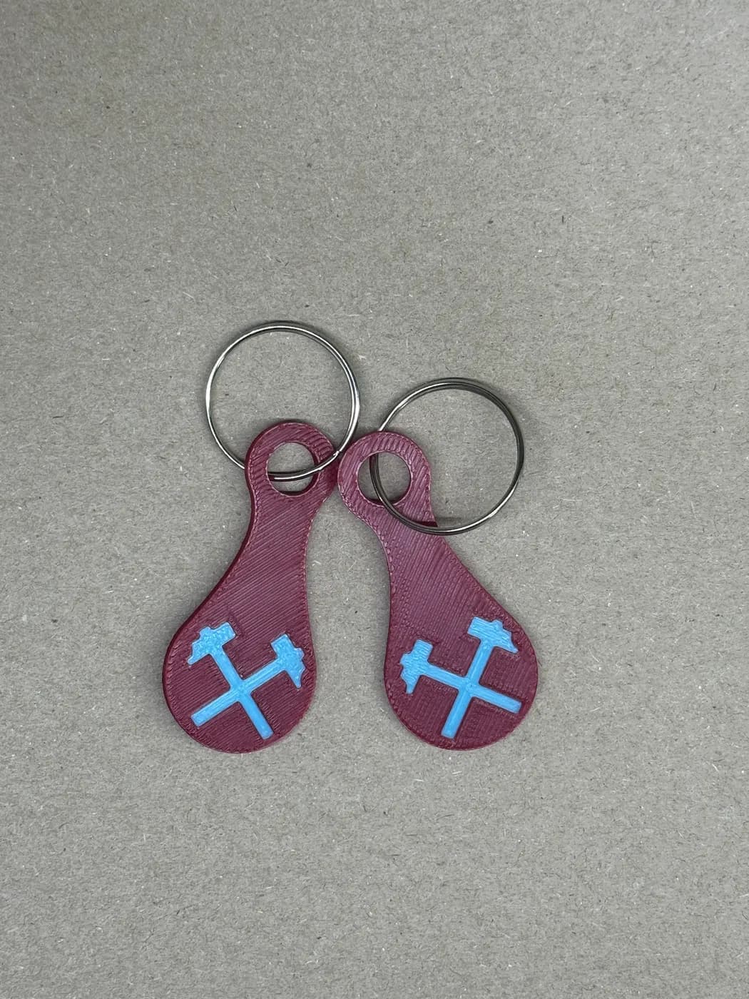 West Ham Inspired Trolley Key Token Keyring Shopping Cart Coin Hammers Irons, view 3