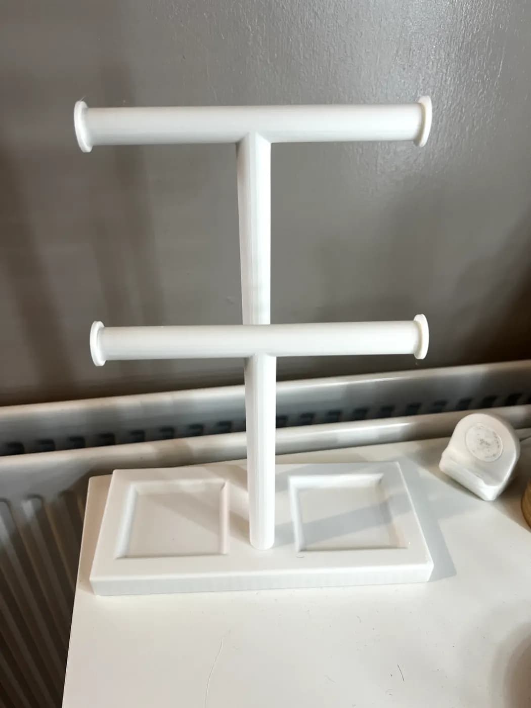 White T-Bar Jewellery Display Stand Hanging Rack Bracelet Necklace Organiser, view 4