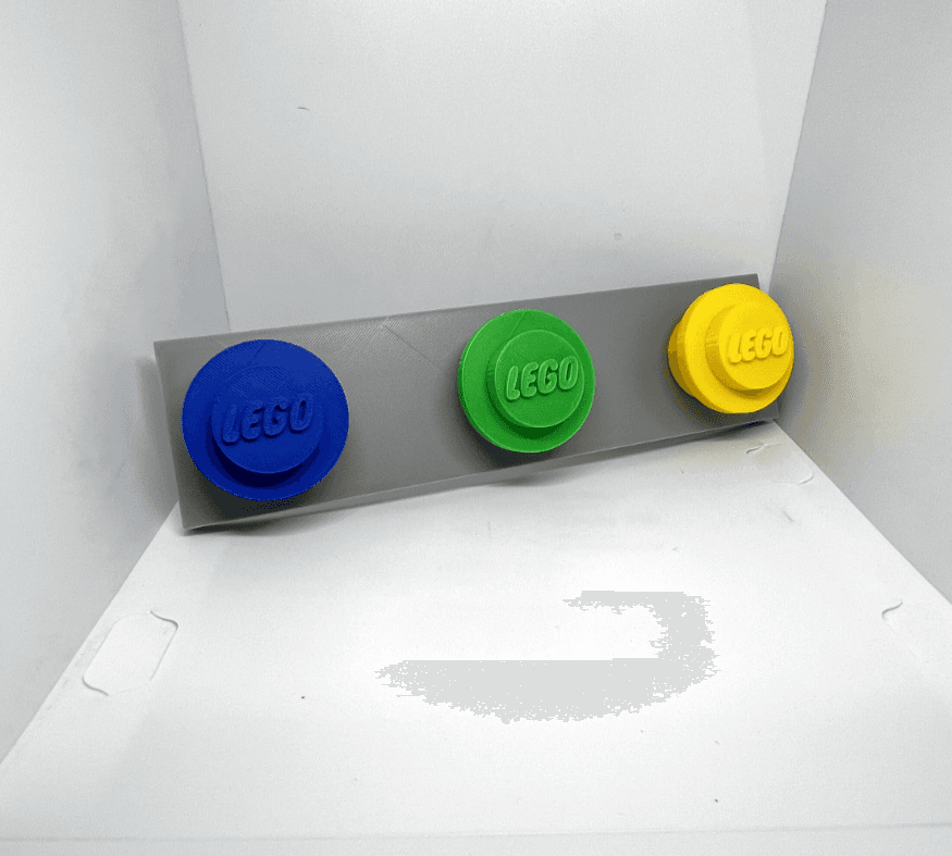 3d Printed Lego inspired Stud Wall Coat Bag Rucksack Hook Hanger Tidy Organiser, view 10
