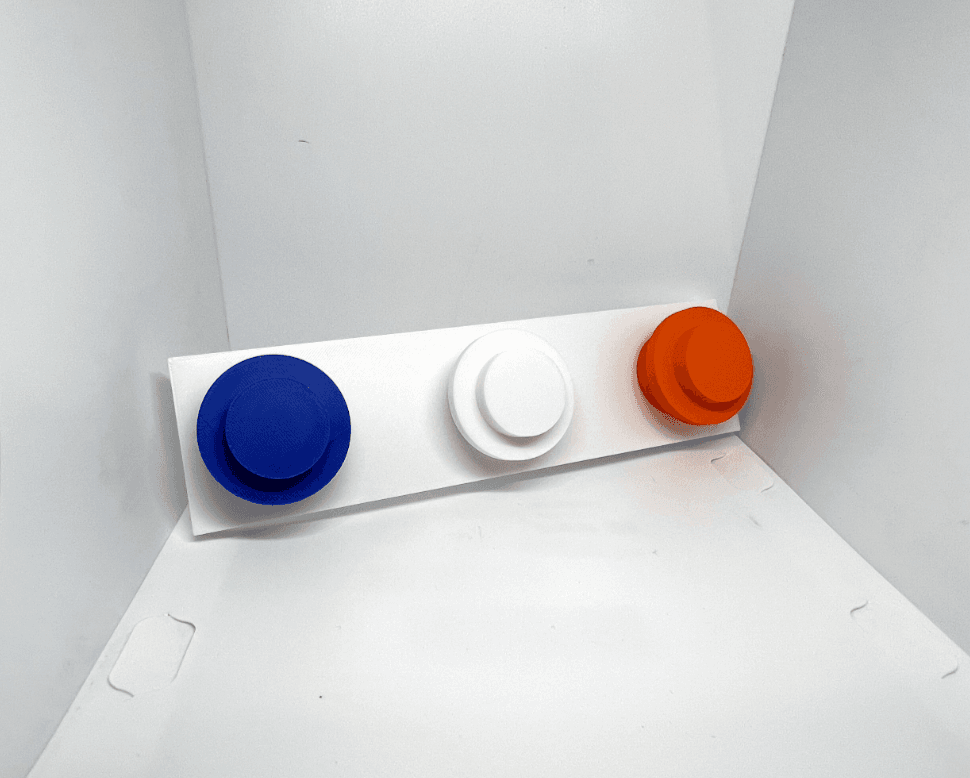 3d Printed Lego inspired Stud Wall Coat Bag Rucksack Hook Hanger Tidy Organiser, view 9