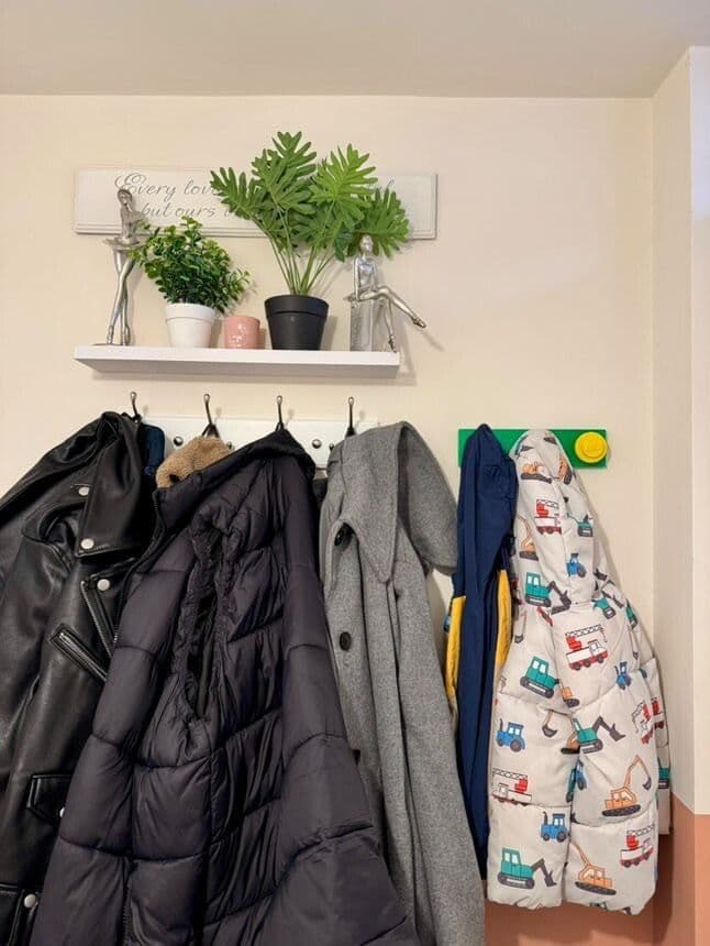 3d Printed Lego inspired Stud Wall Coat Bag Rucksack Hook Hanger Tidy Organiser, view 6
