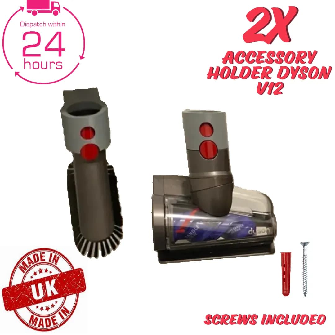 2X Holder for Dyson Accessories V12 Vacuum Wall Mount Bracket Hook Holder Clip