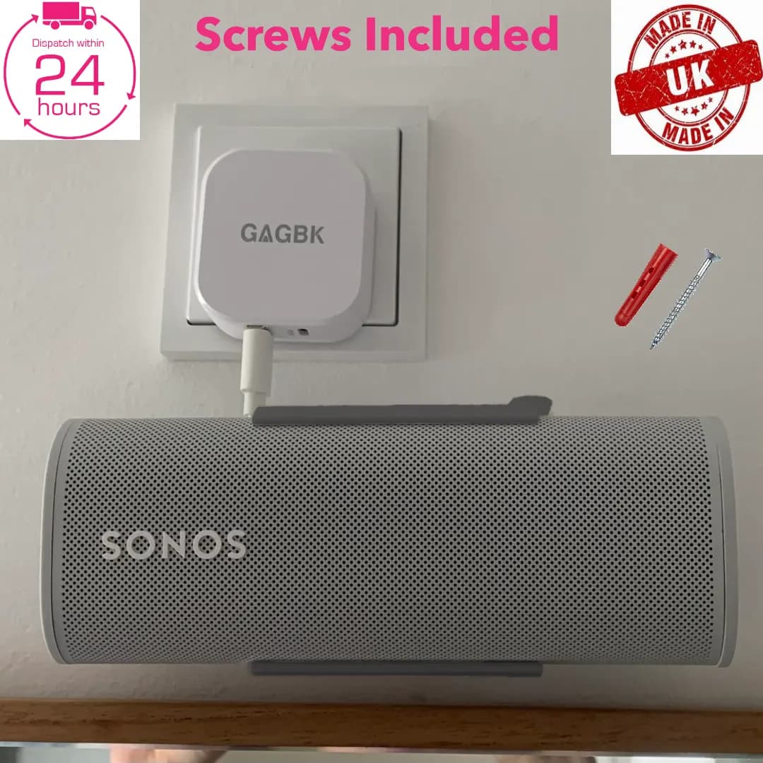 Grey Horizontal Wall Mount for Sonos Roam Bracket Holder Mount Stand UK