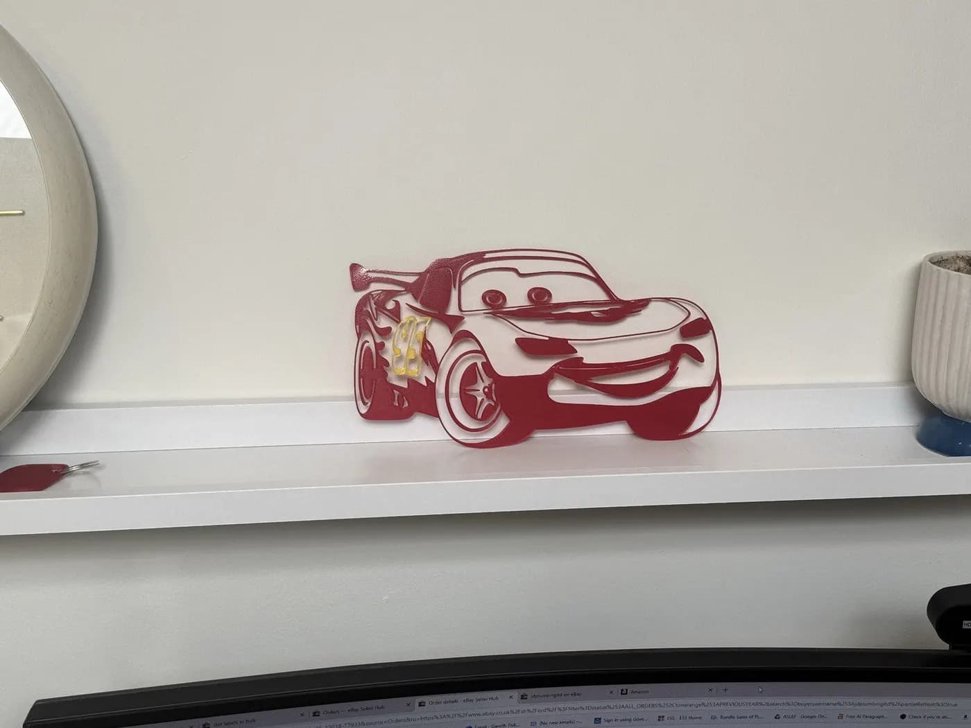 Lightning McQueen 3d Print Art / Wall Art Disney Cars Kids Bedroom Decoration