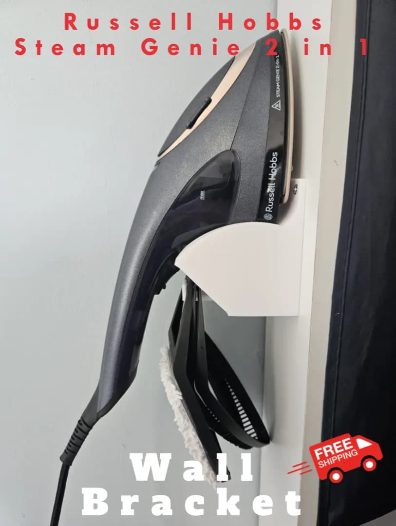 Wall mount bracket for Russell Hobbs Steam Genie 2 in 1 iron clothers steamer