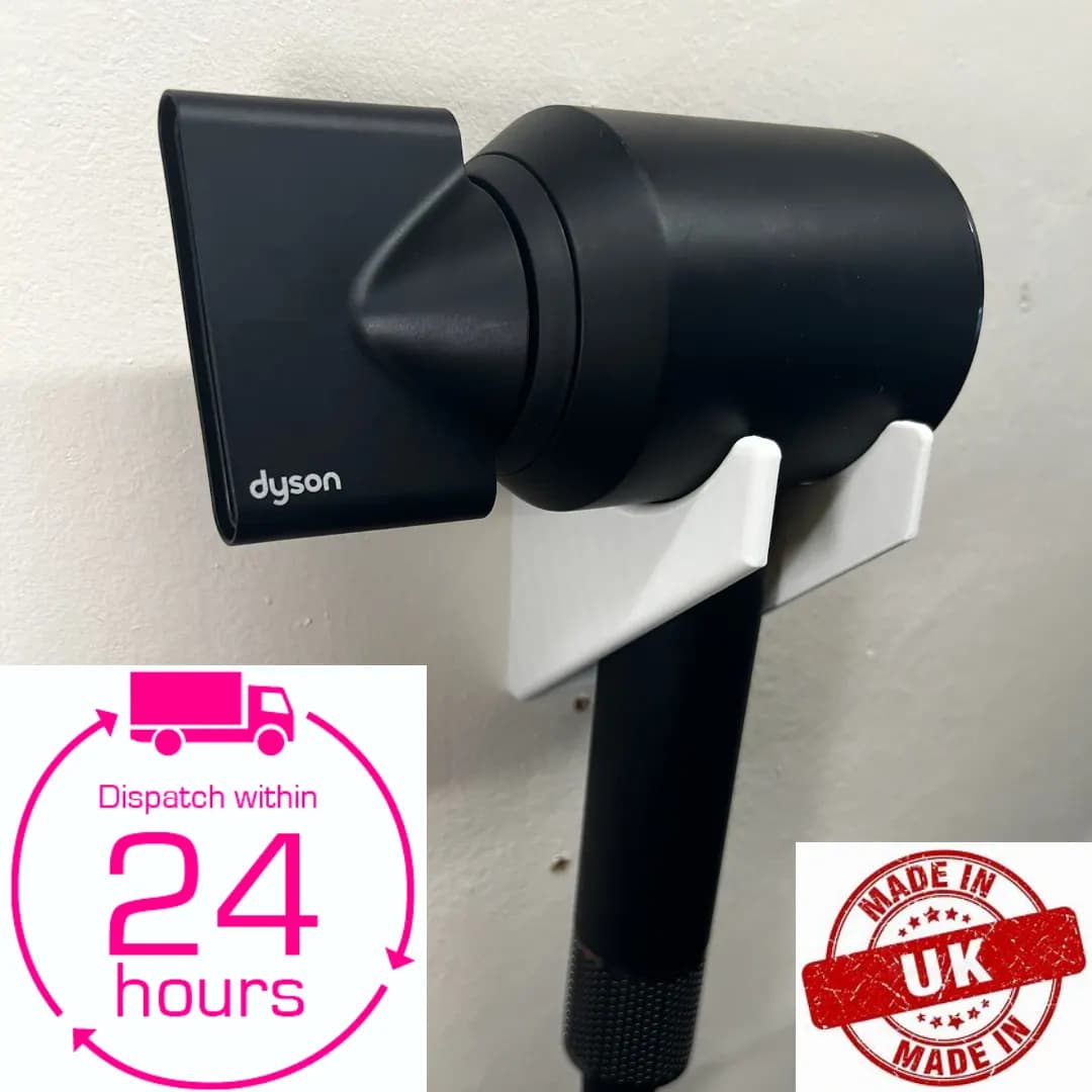 Wall Mount Bracket Stand Holder for Dyson Supersonic Hair Dryer White